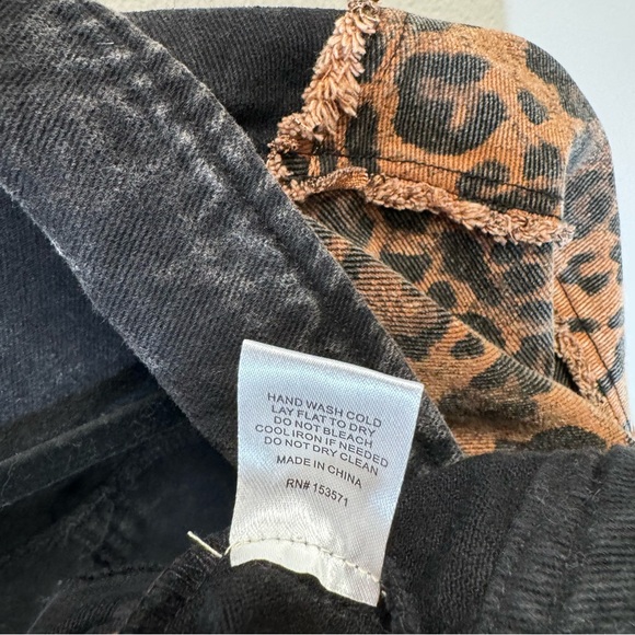 Oli&Hali jean jacket black leopard pathwork denim distressed medium SP213 - Picture 8 of 15